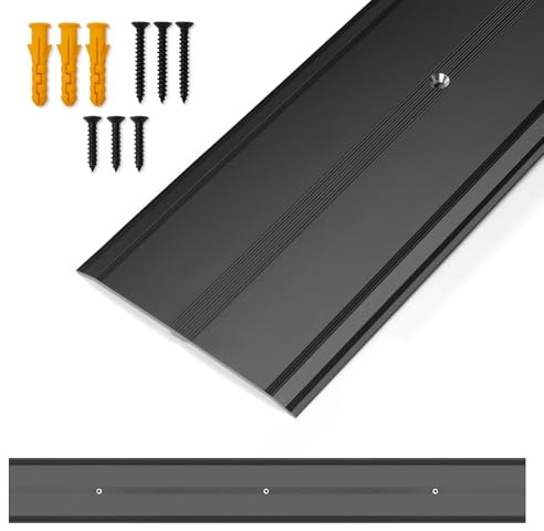 Orechic Striscia di transizione per pavimenti in alluminio, 91,4 cm di lunghezza x 10,2 cm di larghezza, profilo piatto per moquette, vinile, legno, piastrelle, cemento, fessure, decorazione moderna