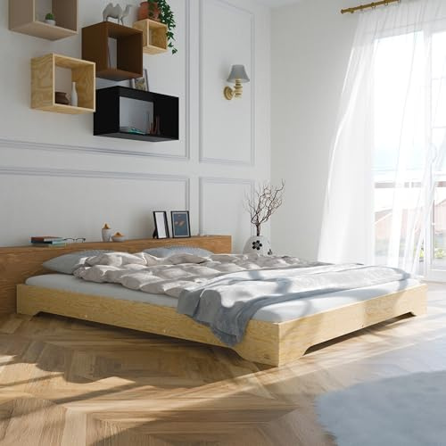 smartwood Cama Matrimonio 160x190 cm con Somier - Cama de Madera de Pino FSC soporta hasta 300 kg - Cama Doble - Cama de Matrimonio Duradera para Adultos - TILA 7