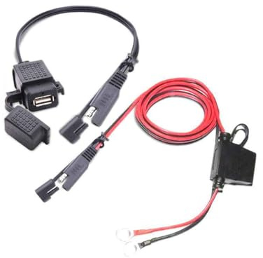 ALCXAZS Motorcycle Handlebar Socket Charger Fast Charging Dual USB Adapter Rubber Power Supply 12V Motorbike Accessories