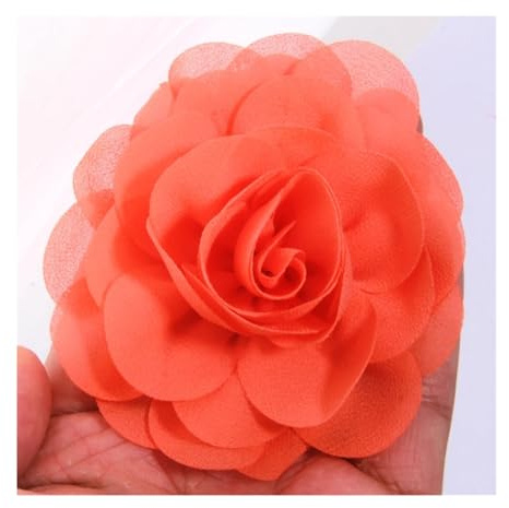 Tygblommor 5 st 8 cm tygblad chiffong vallmo konstgjorda blommor för klänning bröllop hattar pannband brosch DIY heminredning hantverksprojekt