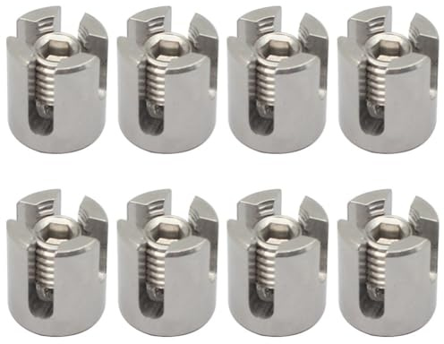WheatThrive Clip per funi metalliche, morsetti in acciaio inossidabile, impugnature per cavi di grado 316, fissaggi per traliccio da giardino, finitura lucida a specchio per filo da 3 mm, supporto per