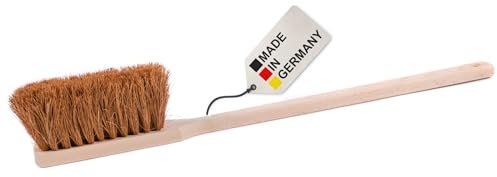 BawiTec Qualitäts Handfeger Kokos-Borsten 1 STK. Langstiel Länge 60cm Sicherheitshandfeger Holz Holzstiel Kokosborsten Kokosfeger robust Handwerker Handwerkerbesen
