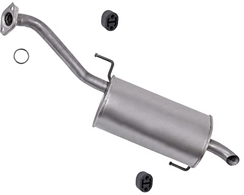 BESTPRICE Auspuff Schalldämpfer Set 1x Endschalldämpfer, mit Montagematerial Kompatibel mit NISSAN MICRA III (K12), NOTE (E11, NE11)