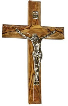 Betlemme Gifts TM - Crocifisso in legno d'ulivo intagliato a mano da Betlemme 8 Crocifisso