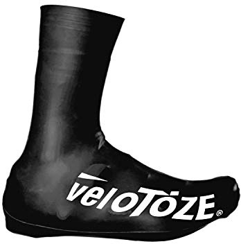 veloToze – Couvre-chaussures hauts 2.0, pour une utilisation avec des chaussures de vélo de route, noir (noir), Large