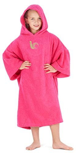 Intrepid Outdoors Changing Robe - Premium 100% Cotton Poncho For Beach, Surfing, Swimming, Triathlon, Indoors and Outdoor Activities - Child (Pink)