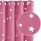 Deconovo gardinen Verdunkelung für Schlafzimmer Thermogardinen Dicke Vorhänge mit Ösen Vorhänge mit Muster Sterne, 160x132 cm(HöhexBreite), Rosa, 2er Set