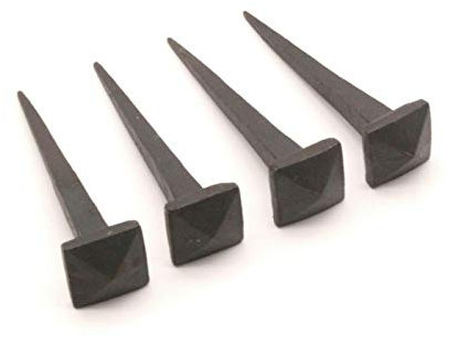 Chiodo in ferro battuto forgiato a mano antico antico antico testa vintage 4 pezzi