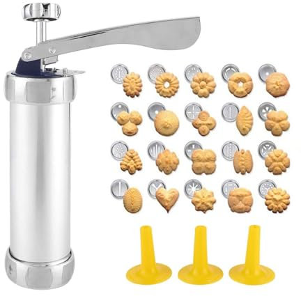 Jingying Pressa per Biscotti Macchina, Kit Pistola Pressa per Biscotti, Pressa per Biscotti in Acciaio Inossidabile, Strumenti Che Possono Essere Utilizzati per Fare i Biscotti in Cucina