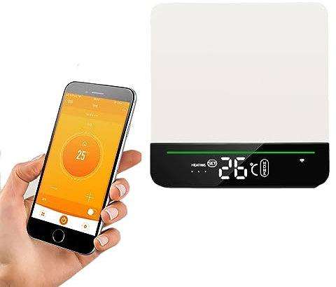 Intelligente Thermostat Wasser Fussbodenheizung Raumthermostat Weiß，LCD WiFi Fussbodenheizung Thermostate für Warmwasserbereitung， Kompatibel mit Alexa/Google Home 3A