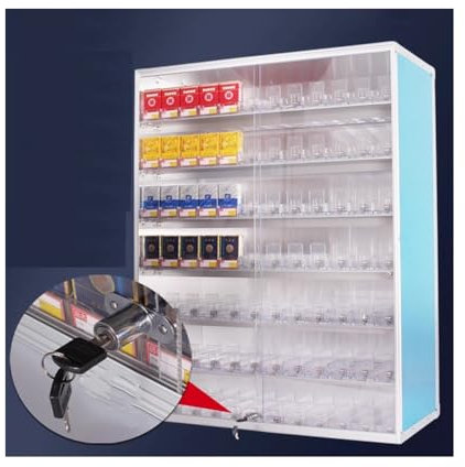GRRICEPL Cigarette Display Case, Wall Mounted Cigarette Rack, Sliding Door With LockCigarette Display Cabinet, Aluminum Alloy Cigarette Case Holder (Color : Clea, Size : 74.5x30.5x105cm)