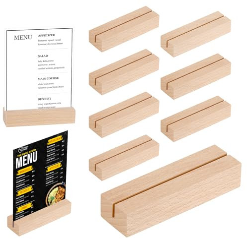Auauraintt 10-STK Kartenhalter - Holz, Tischkartenhalter für Hochzeiten, Bankette und Partys, Menükartenhalter Fotohalter Postkartenhalter