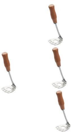 ABOOFAN 4pcs Manual Potato Presser Stainless Steel Potato Masher Reusable Vegetable Masher Kitchen Tool Easy to Clean Portable