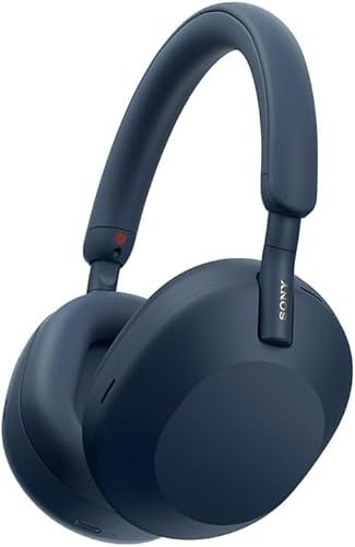Sony WH-1000XM5 Noise Cancelling Wireless Over-Ear Headphones, Bluetooth, Clear Call Quality, Hi-Res, Quick Charge, Alexa & Google Assistant, iOS & Android - Midnight Blue (Renewed)