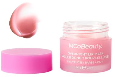 MCoBeauty Double Duty Lip Mask - Fairy Floss Hydrating Overnight Balm | Vitamin E Hyaluronic Acid, Lip Mask Treatment For Dry Lips, Tinted, Vegan & Cruelty Free