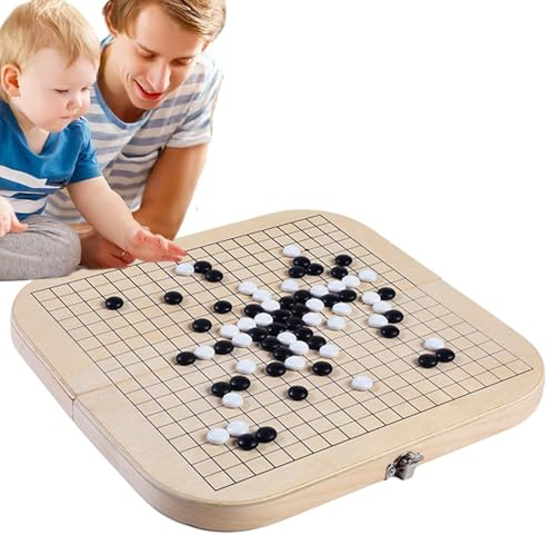 Juego De Juego Go Y Gomoku De Madera: Tablero Plegable 2 En 1 con De Almacenamiento Portátil | Juguete Lógico De Estrategia Clásico para Niños Y Adultos | Juegoo De Mesa Familiar Educativo Apto P