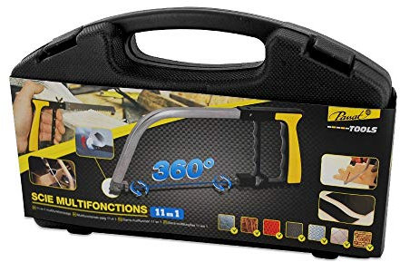 Multifunktionssäge 11 in 1 für Metall, Stein, Holz, Kunststoffe & Keramik | Multitool Hand-Bügelsäge | Nicht abstumpfende Hartmetallbeschichtung