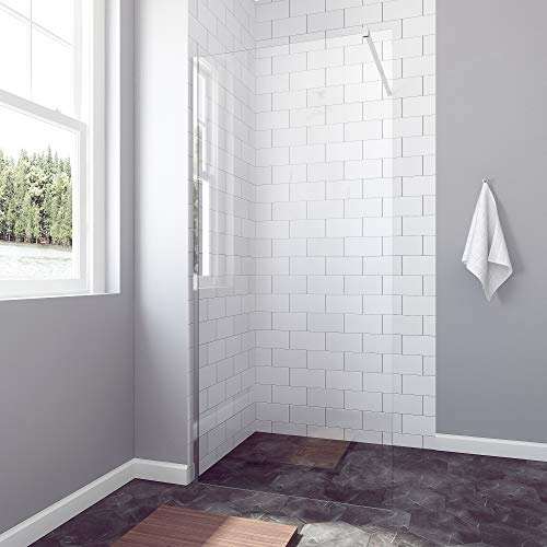 Duschabtrennung Walk In Duschwand Glas 77,5-79 x 195 cm Walkin Duschtrennwand Dusche Glas Duschglaswand 8 mm Echtglas ESG mit Lotuseffekt Nanobeschichtung | AQUABATOS