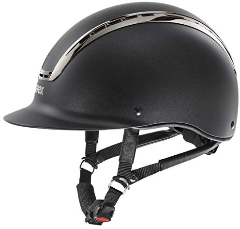 uvex suxxeed Chrome - robuster Reithelm für Damen und Herren - individuelle Größenanpassung - optimale Belüftung - Black matt-Metal Black - 54-55 cm