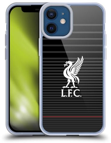 Head Case Designs Officially Licensed Liverpool Football Club White On Black Kit Liver Bird Gel Case [Military Grade Protection] Compatible with Apple iPhone 12 Mini and Compatible with MagSafe