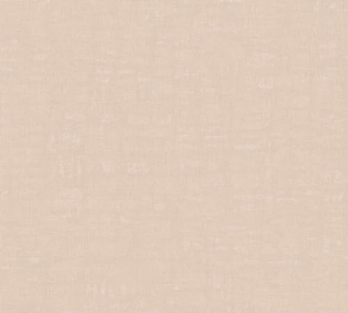 Profhome Carta da parati aspetto tessile 387461-GU carta da parati intissata (TNT) rosa rosa-antico 0,53 m x 10,05 m / 5,33 m2