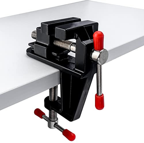 Gasea Universal Mini Table Vise Small Clamp 360° Mini Drill Press Vice with Suction Cup Table Bench Vice Tool for Walnut Jewelry Watch
