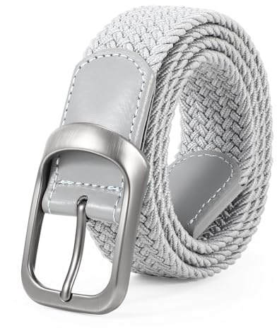 JASGOOD Men Elastic Braided Woven Stretch Belt 1 3/8 Casual Belt Golf Belt for Jeans Pants