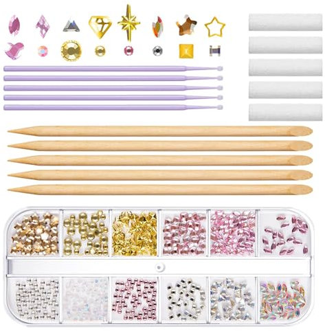 Teksome Zahnschmuck-Edelsteine für Damen, glänzende Zähne, -Edelstein-Set, langanhaltender Glanz, Zahndekoration, Anfängerfreundlich für Reisen, Verabredungen, Partys