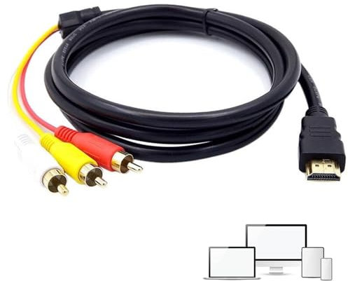HDMI auf Cinch Kabel 1,5m, HDMI auf RCA Konverter, Das HDIM to 3RCA Cable ist nur für den Anschluss von Player an Fernseher Geeignet, Nicht für PC, DVD, PS3 und Andere Geräte mit HDIM-Schnittstelle.