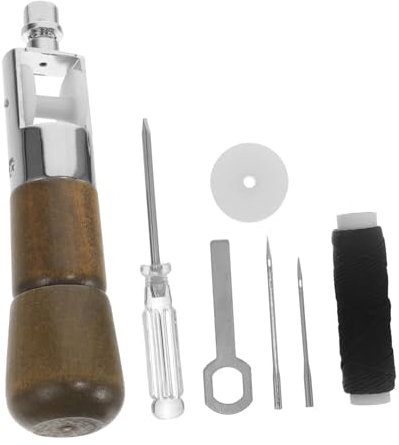 SHINEOFI Kit De Herramientas Para Coser Cuero Ligero y Portátil Con Punzón Manual Para Reparación y Bricolaje Para Sofá Mochila y Manualidades De Cuero