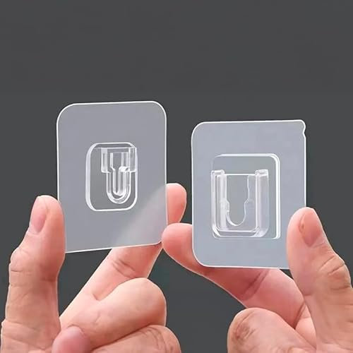 Genérico Ganchos Adhesivos de Doble Cara, Set de 25 Pares. Ganchos Autoadhesivos Resistentes, Sin Perforar ni Clavos, para Pared, Baño, Cocina y Oficina