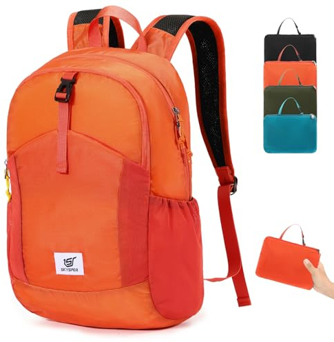 SKYSPER Zaino Pieghevole Antifurto con Protezione RFID, 20L Zaino da Escursione Zainetto Piccolo da Hiking per Viaggio Trekking Ciclismo