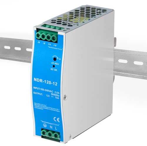 NDR-Hutschienen netzteil 12V, 12V, 120W, 10A; trafo 230v auf 12v led, hutschiene, 12 volt netzteil, klingeltrafo, NDR-120-12