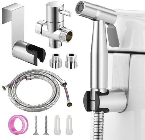 Mornwaen Douchette à main pour bidet en acier inoxydable pour toilettes, tête de pulvérisation haute pression réglable pour l'hygiène intime, le bain des animaux de compagnie et le nettoyage