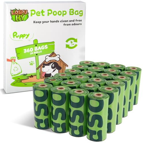 360 pcs Dog Poop Bags Rolls, Dog Waste Bags, Extra Thick Strong Leak Proof Poop Bags for Dogs Doggy | Lavender Scented