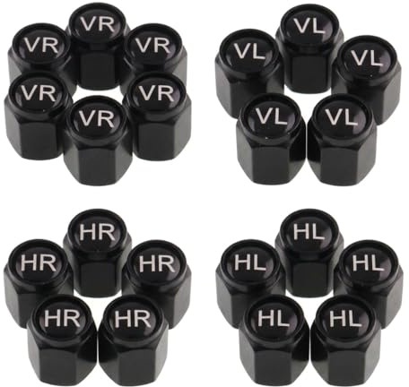 20 tapones de válvula de coche con rotulación, marcador de neumáticos, juego de tapones para neumáticos de coche con etiquetado VR VL HR HL, tapones de válvula para cambio de neumáticos, neumáticos de