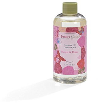 Hassett Green London - Hearts & Roses - Fragrance Oil Reed Diffuser Refill - Larger Size 250ml Bottle