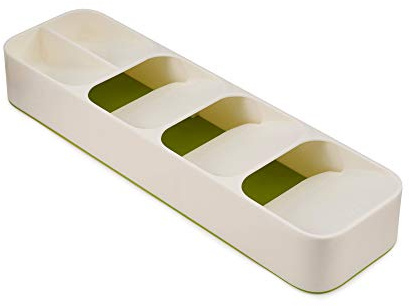Joseph Joseph Drawer Store - Compact Cutlery Drawer Organizer, 5 compartments, holds 24+ pieces - White
