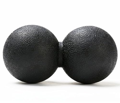 EliteShine Double Lacrosse Massage Ball for Myofascial Trigger Point Release & Deep Tissue Massagefor Physical Therapy, Muscle Relaxer, Acupoint Massage (Material: TPE, Black)