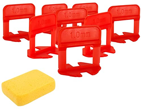 Emaistore Tile Leveling System (1/32 Inch) – 2000 Tile Spacers – Compatible with Most Wedges for Smooth, Seamless Floor & Wall Tile Installation – 1mm Ceramic & Stone Spacers