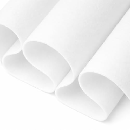 FabricLA Acrylic Felt Fabric by the Yard | 72 Inch Wide | Craft Sewing Cosplay Costumes | No-Fray Clean Cut | White | Half Yard