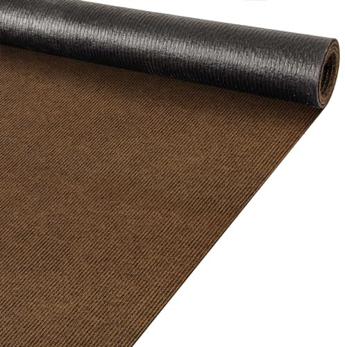 ANRO Flurläufer Schmutzfangmatte Sauberlaufmatte Teppich Läufer Schmutzfangläufer Metwerware gerippt Hellbraun 100x350cm