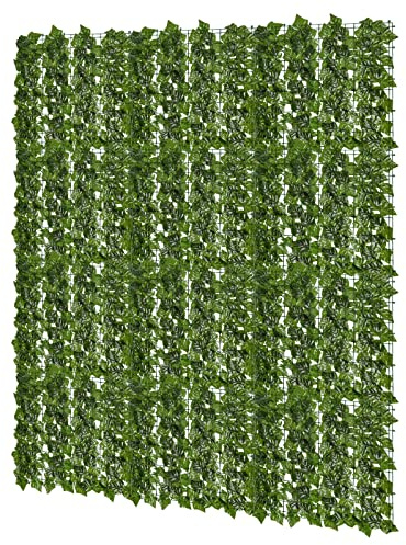 Jopassy Hiedra artificial de camote con hoja de camote, protección visual de hiedra, 100 x 300 cm, valla de privacidad, hojas de hiedra ideal para zonas de terraza al aire libre
