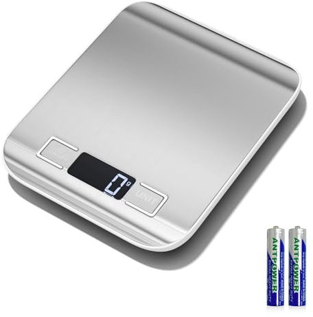Fousenuk 10kg/1g inox bilancia cucina digitale elettroniche con LCD display e funzione tara, bilance di precisione spegnimento automatico con 6 unità, pesatura cibi per cottura, cottura, miscelazione
