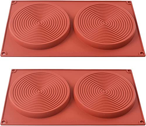 LATRAT 2 stampi in silicone a spirale per torta strati, formaggio, arcobaleno e cioccolato