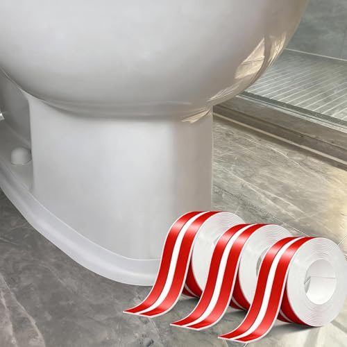 TATUNER Nastro Sigillante Impermeabile, Nastro Autoadesivo in PVC, Striscia di Tenuta per Bordo, Sanitari, Piatto Doccia, Vasca da Bagno, Toilette, Cucina, Un totale di 12m