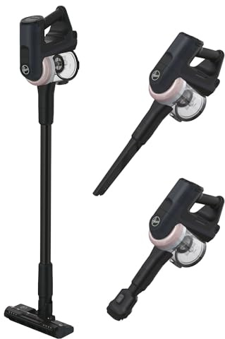 Hoover 360° manövrierbarer Akku Staubsauger mit LED für 120 m² Fläche, Staubsauger kabellos für Hartböden, Bodendüse mit Anti-Twist gegen Verheddern von eingesaugten Haaren [HF401H]
