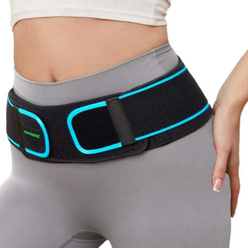 KONSEDIK Sacroiliac SI Joint Hip Belt,Lower Back Support Brace for Men and Women,Pregnant Pelvic Trochanter Support Belt,Sciatica Pelvis Lumbar Hip Pain Relief(Black,Small)
