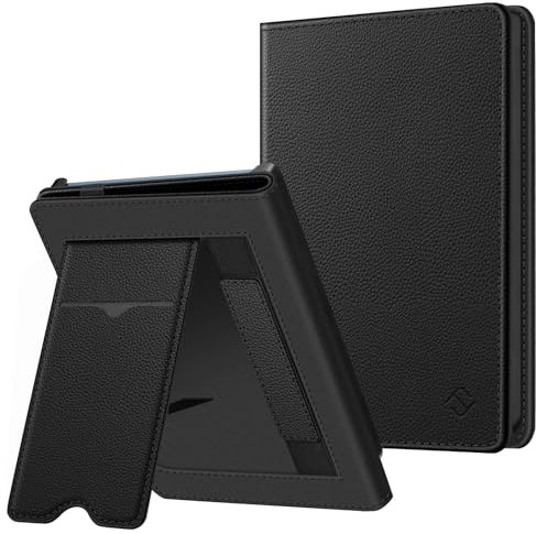 Fintie Hülle für Pocketbook Verse Pro/Verse (2023)/Verse Pro Color (2024) eReader - Kickstand Schutzhülle mit Kartenfach Handschlaufe und Stand Funktion, Schwarz