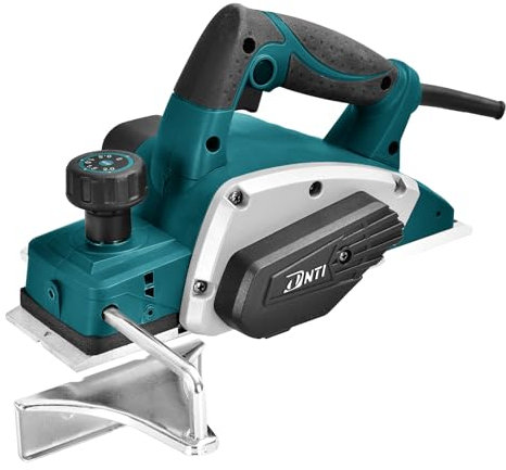 DNTI Cepillo eléctrico con cable 620W Anchura de cepillado 82 mm profundidad de 2 mm Incluye botones ajustables16000 rpm Acabado Liso para Bricolaje Cepillado de Madera Cepilladora Eléctrica58215B